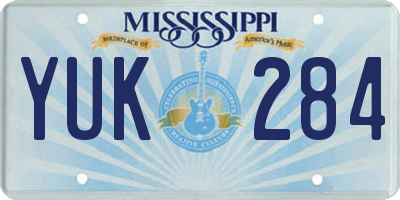MS license plate YUK284