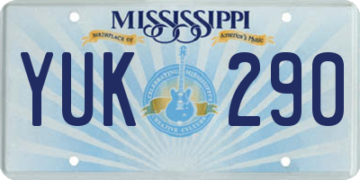 MS license plate YUK290