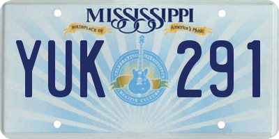 MS license plate YUK291