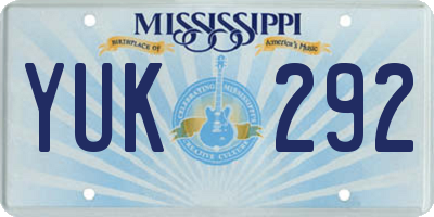 MS license plate YUK292