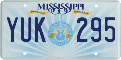 MS license plate YUK295