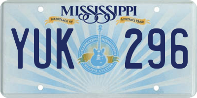 MS license plate YUK296
