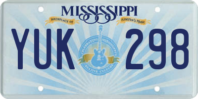 MS license plate YUK298