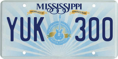 MS license plate YUK300