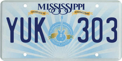 MS license plate YUK303