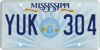MS license plate YUK304