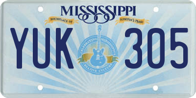 MS license plate YUK305