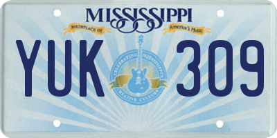 MS license plate YUK309