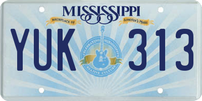 MS license plate YUK313