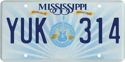 MS license plate YUK314