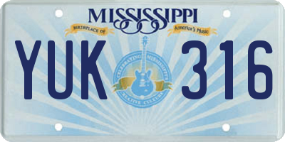 MS license plate YUK316