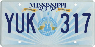 MS license plate YUK317