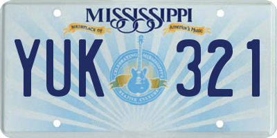 MS license plate YUK321