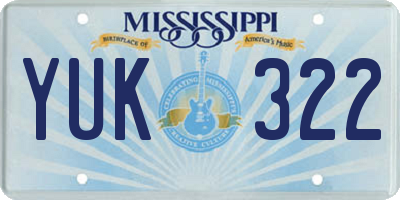 MS license plate YUK322