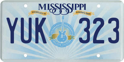 MS license plate YUK323