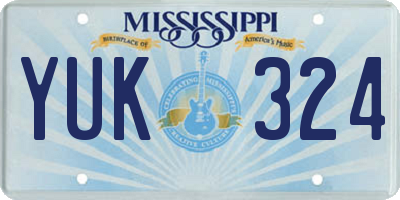 MS license plate YUK324