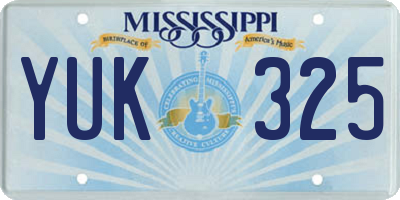 MS license plate YUK325