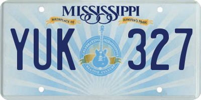 MS license plate YUK327