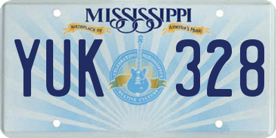 MS license plate YUK328