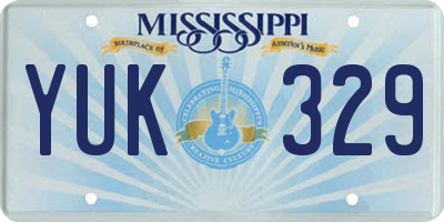 MS license plate YUK329