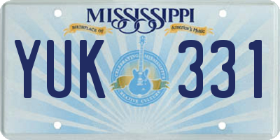 MS license plate YUK331