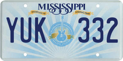 MS license plate YUK332