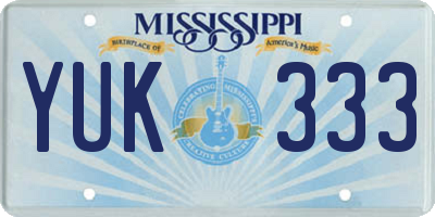 MS license plate YUK333