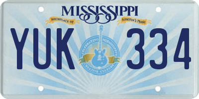 MS license plate YUK334
