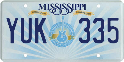 MS license plate YUK335