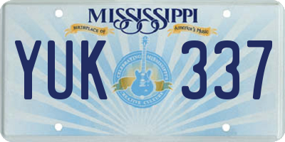 MS license plate YUK337