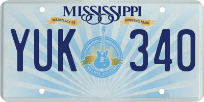 MS license plate YUK340