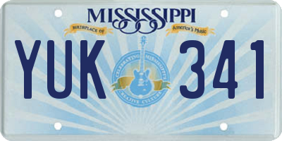 MS license plate YUK341