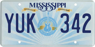 MS license plate YUK342
