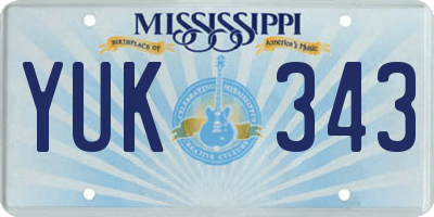 MS license plate YUK343