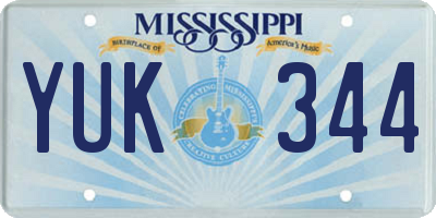 MS license plate YUK344