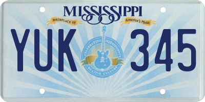 MS license plate YUK345