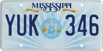 MS license plate YUK346