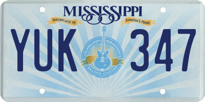 MS license plate YUK347