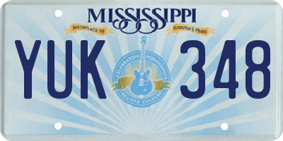 MS license plate YUK348