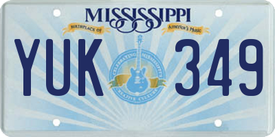 MS license plate YUK349