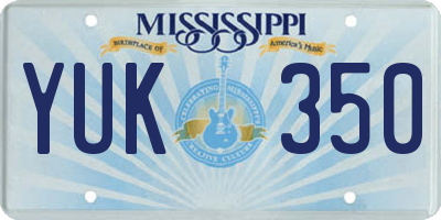 MS license plate YUK350