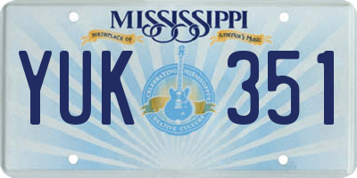 MS license plate YUK351