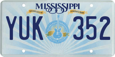 MS license plate YUK352