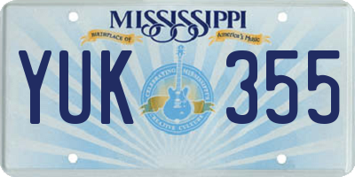 MS license plate YUK355