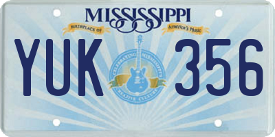 MS license plate YUK356