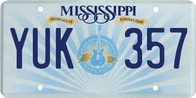 MS license plate YUK357