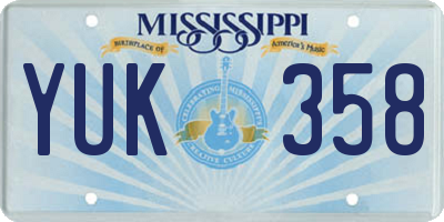 MS license plate YUK358