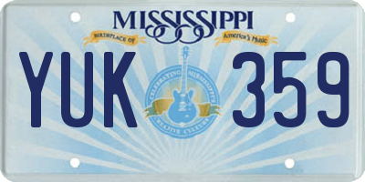 MS license plate YUK359