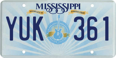 MS license plate YUK361