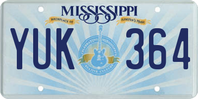 MS license plate YUK364